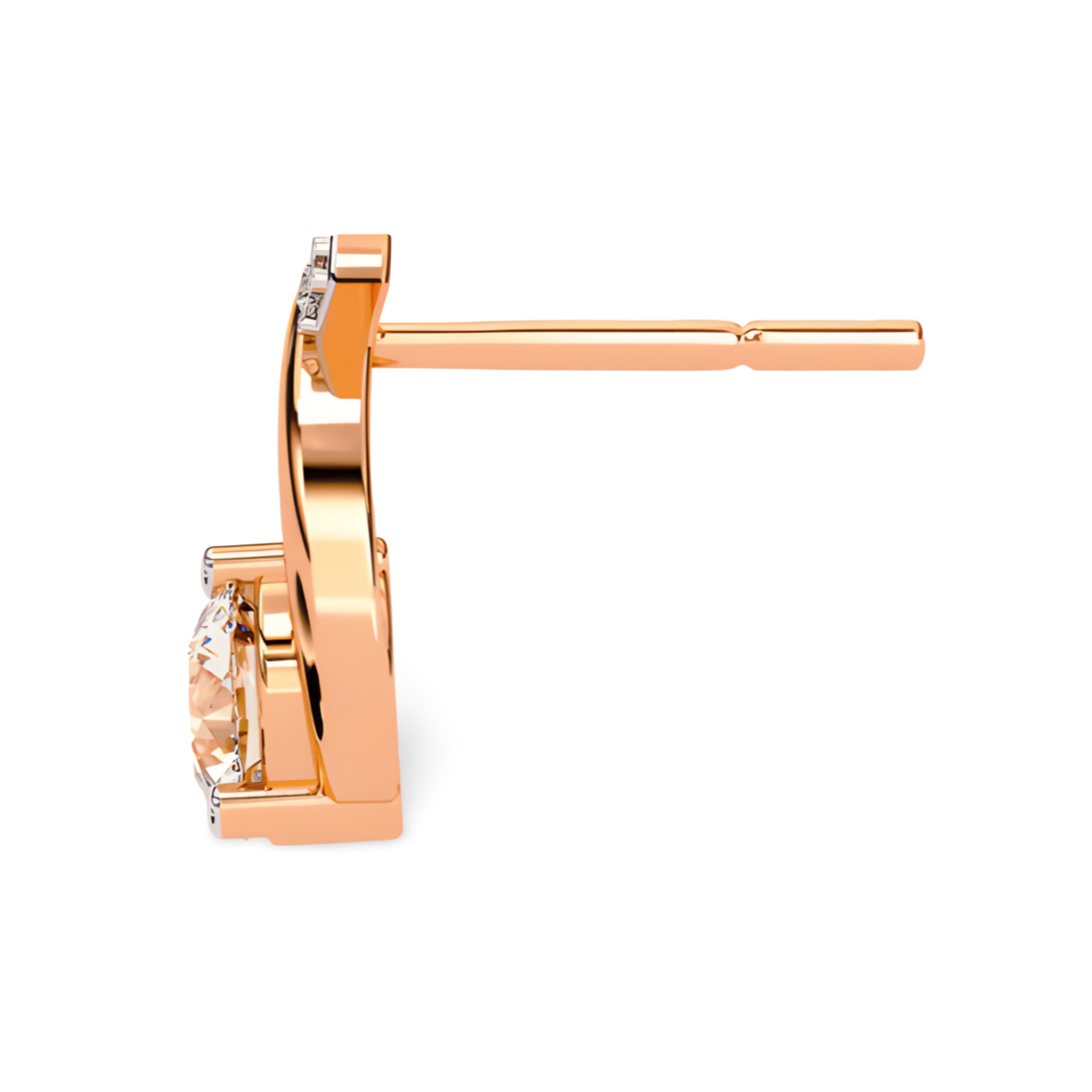 LGD Solitaire Ear Studs (1.33 cts) Round Stone DCER-40