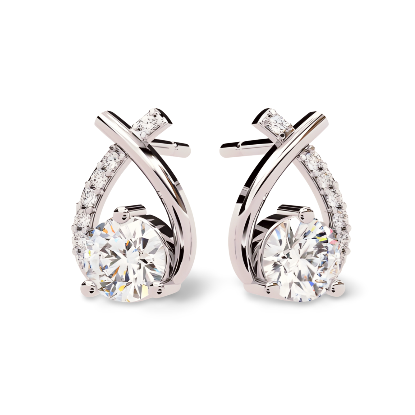 LGD Solitaire Ear Studs (1.33 cts) Round Stone DCER-40