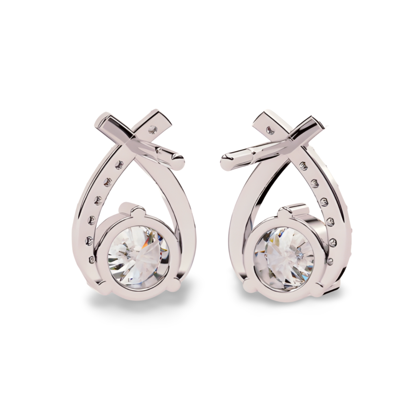 LGD Solitaire Ear Studs (1.33 cts) Round Stone DCER-40