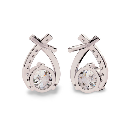 LGD Solitaire Ear Studs (1.33 cts) Round Stone DCER-40