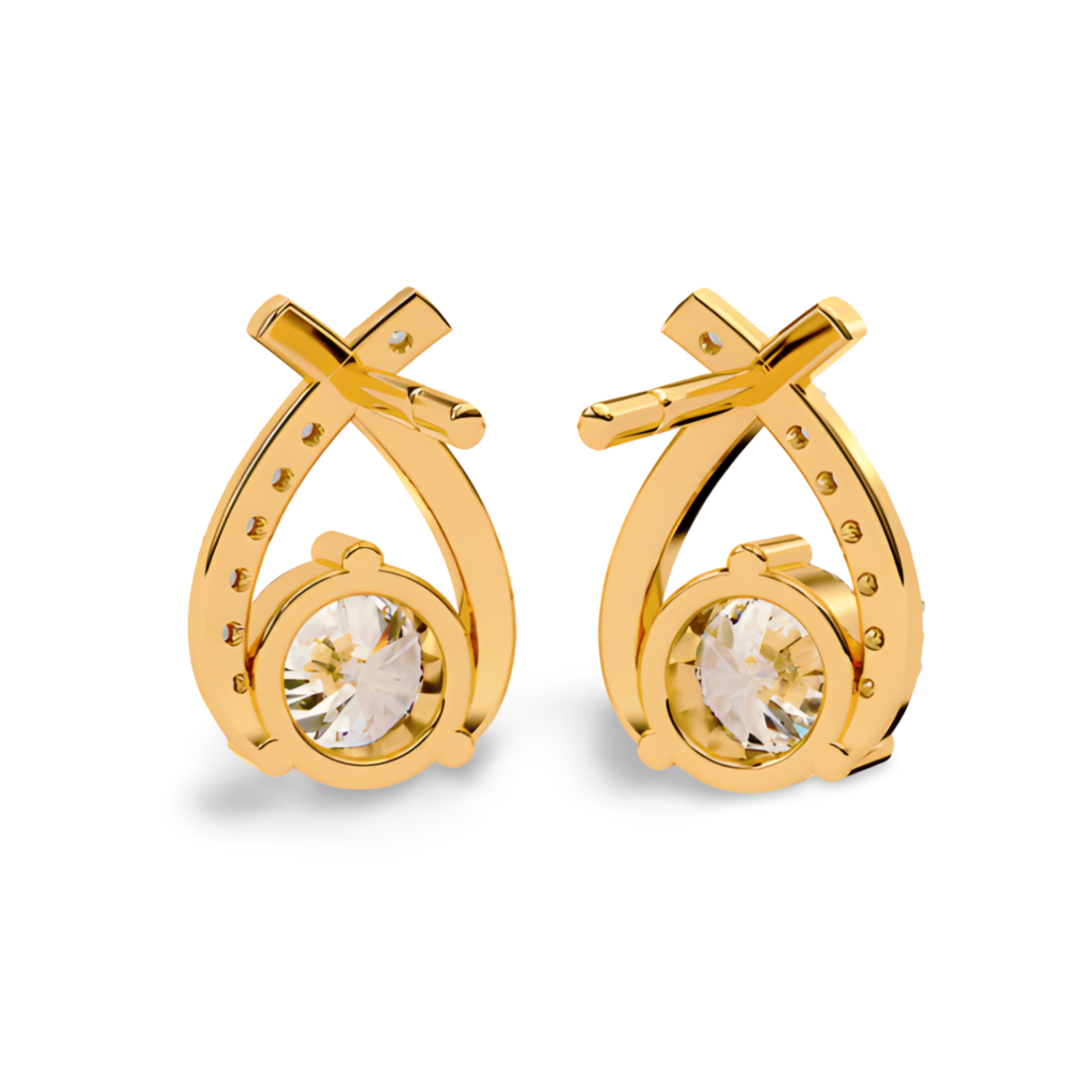 LGD Solitaire Ear Studs (1.33 cts) Round Stone DCER-40