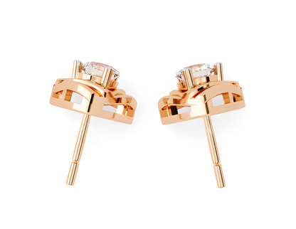LGD Solitaire Ear Studs (0.60 cts) Round Stone DCER-41