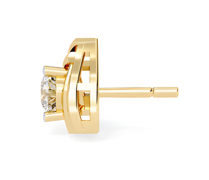 LGD Solitaire Ear Studs (0.60 cts) Round Stone DCER-41