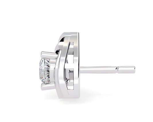 LGD Solitaire Ear Studs (0.60 cts) Round Stone DCER-41