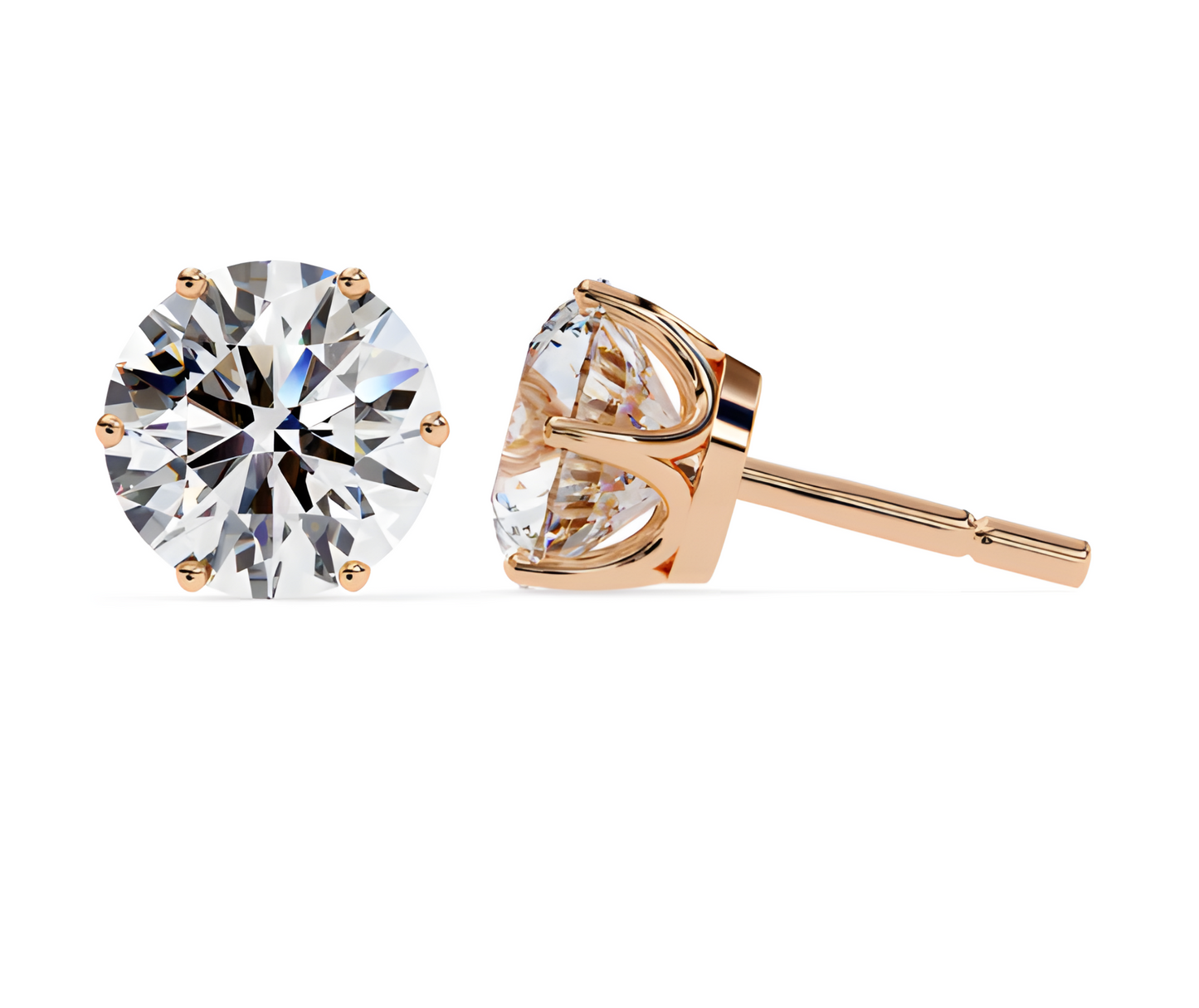 LGD Solitaire Ear Studs (2.30 cts) Round Stone DCER-14
