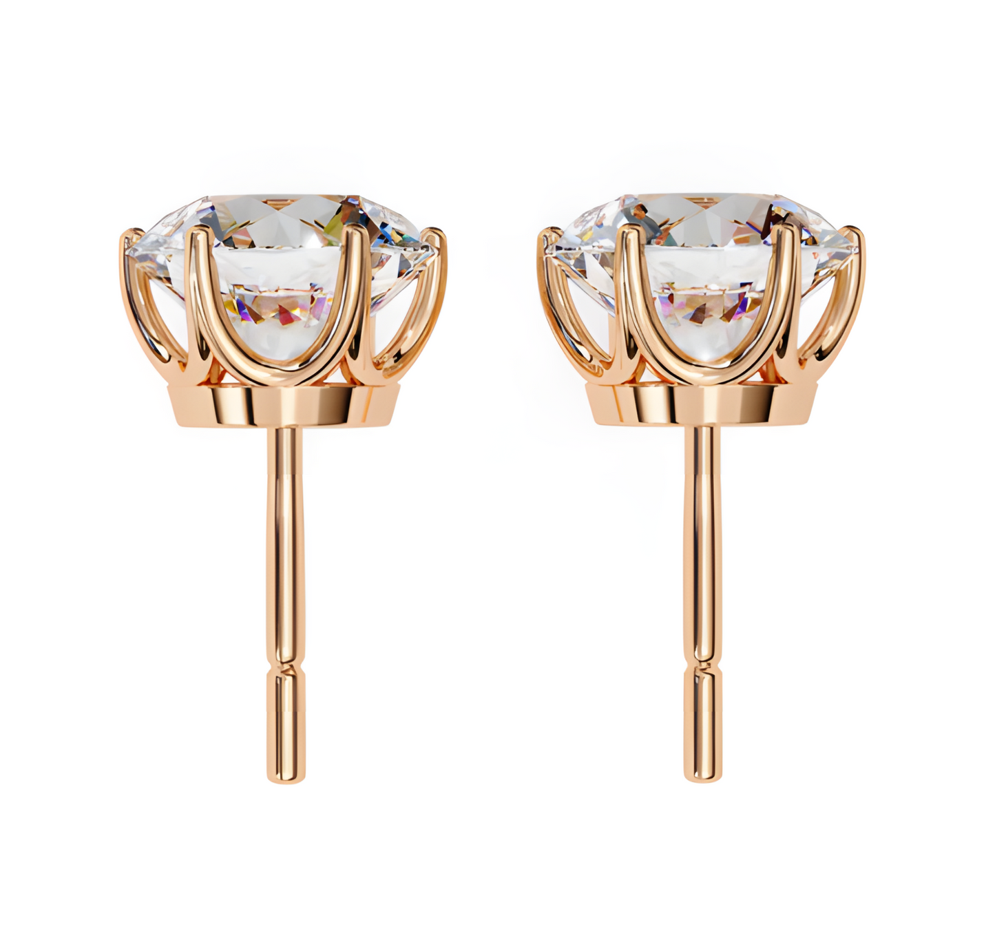 LGD Solitaire Ear Studs (2.30 cts) Round Stone DCER-14
