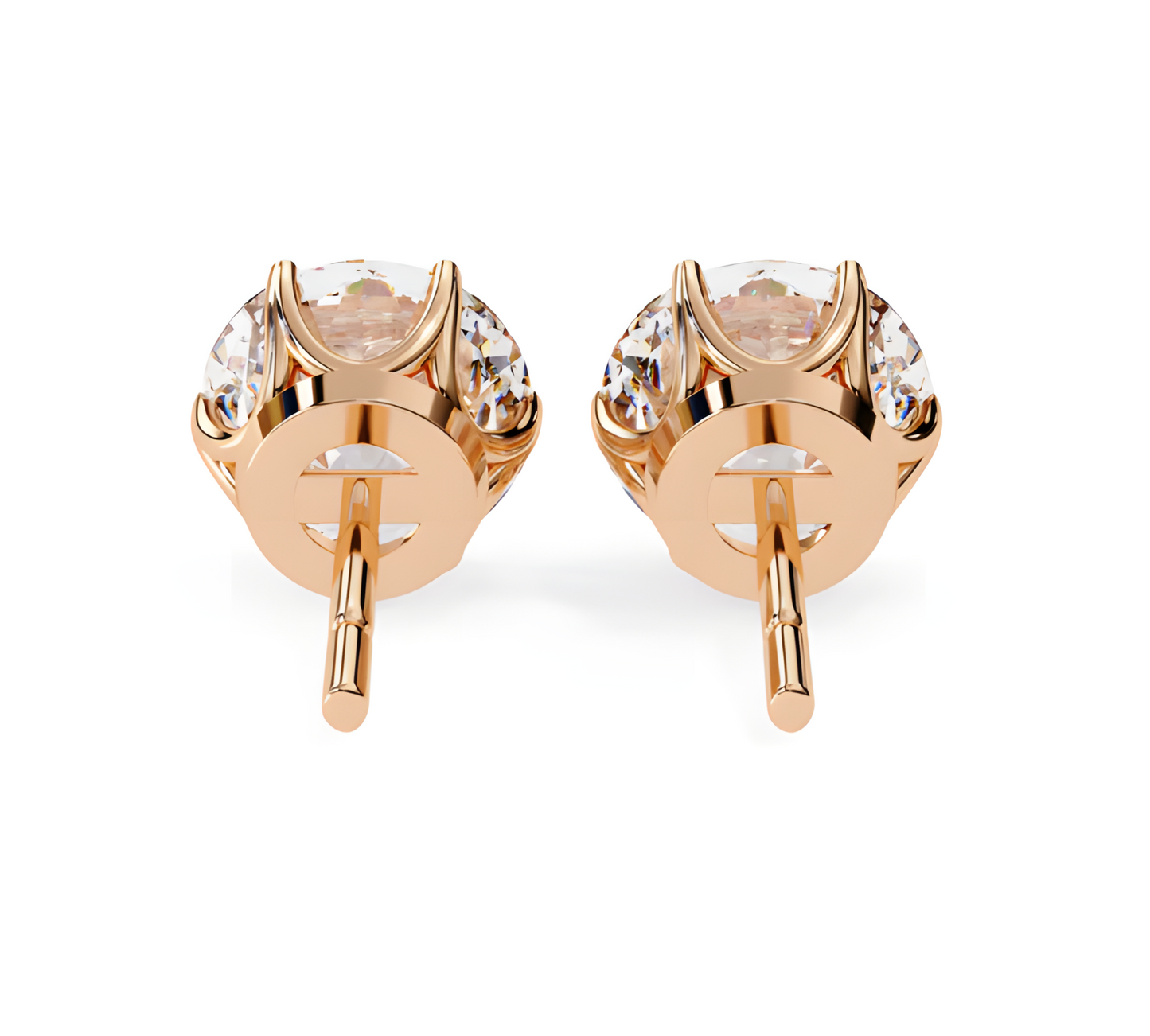 LGD Solitaire Ear Studs (2.30 cts) Round Stone DCER-14