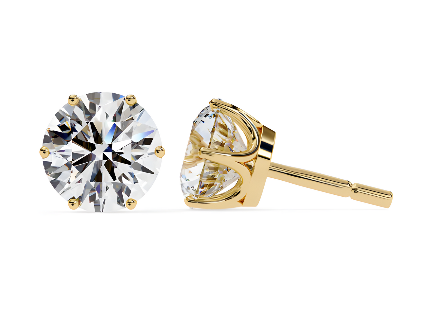 LGD Solitaire Ear Studs (2.30 cts) Round Stone DCER-14