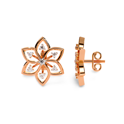 LGD Solitaire Ear Studs (0.12 cts) Round Stone DCER-42