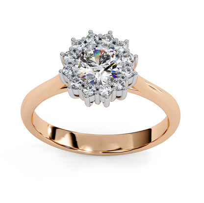 LGD Ring Round Stone (0.68ct) In 14K Gold