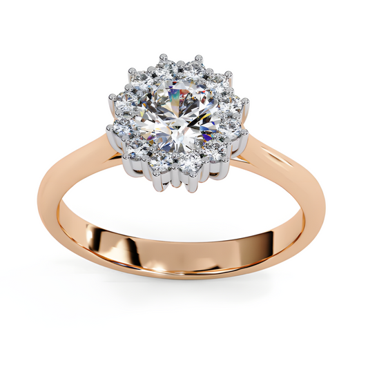 LGD Ring Round Stone (0.68ct) In 14K Gold
