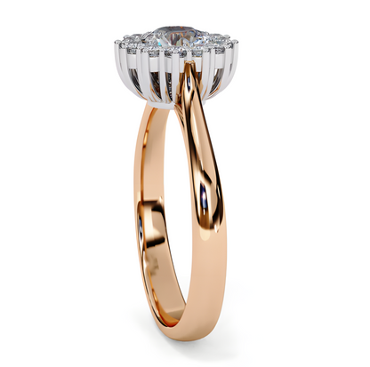 LGD Ring Round Stone (0.68ct) In 14K Gold