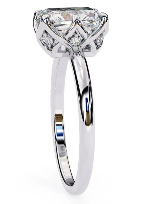 LGD Ring Emerald-Cut  Stone (2.00 ct) In 14K Gold