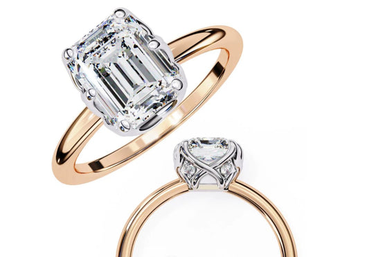 LGD Ring Emerald-Cut  Stone (2.00 ct) In 14K Gold