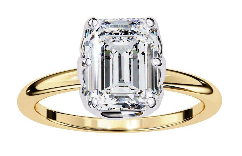 LGD Ring Emerald-Cut  Stone (2.00 ct) In 14K Gold