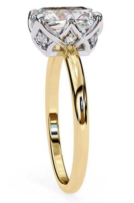 LGD Ring Emerald-Cut  Stone (2.00 ct) In 14K Gold