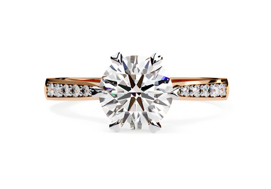 LGD Solitaire Ring Round Stone (1.35) In 14K Gold
