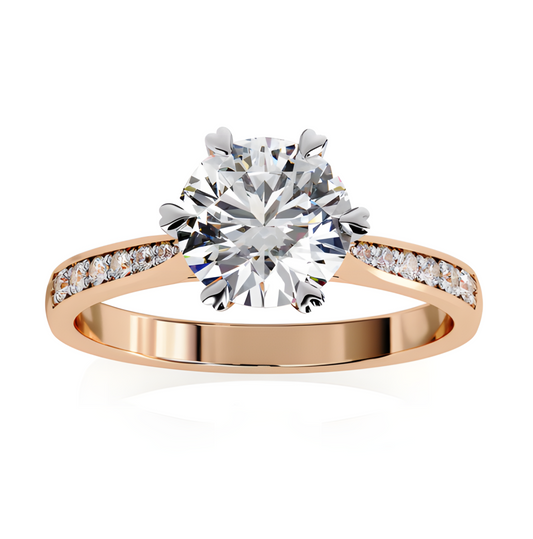 LGD Solitaire Ring Round Stone (1.35) In 14K Gold