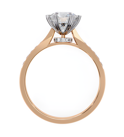 LGD Solitaire Ring Round Stone (1.35) In 14K Gold