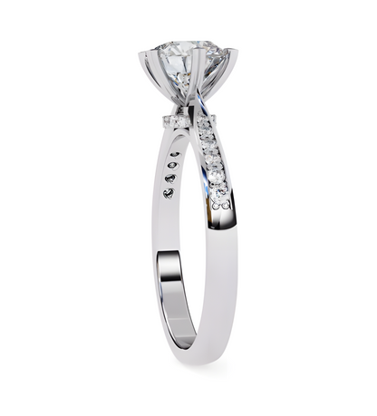 LGD Solitaire Ring Round Stone (1.35) In 14K Gold