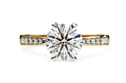 LGD Solitaire Ring Round Stone (1.35) In 14K Gold