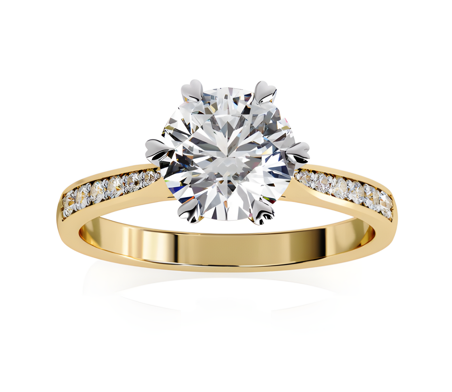 LGD Solitaire Ring Round Stone (1.35) In 14K Gold