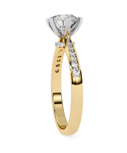 LGD Solitaire Ring Round Stone (1.35) In 14K Gold