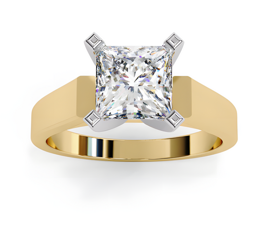 LGD Solitaire Ring Princess Stone (1.50ct) In 14K Gold