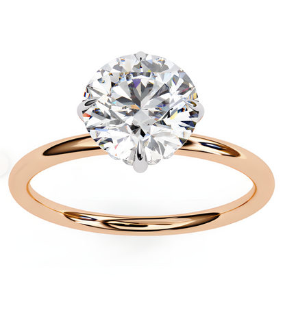 LGD  Round Solitaire Rings (1.90 Ct) 14k Gold
