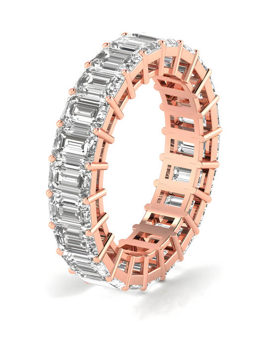 LGD Ring Emerald cut Eternity in 14K Gold