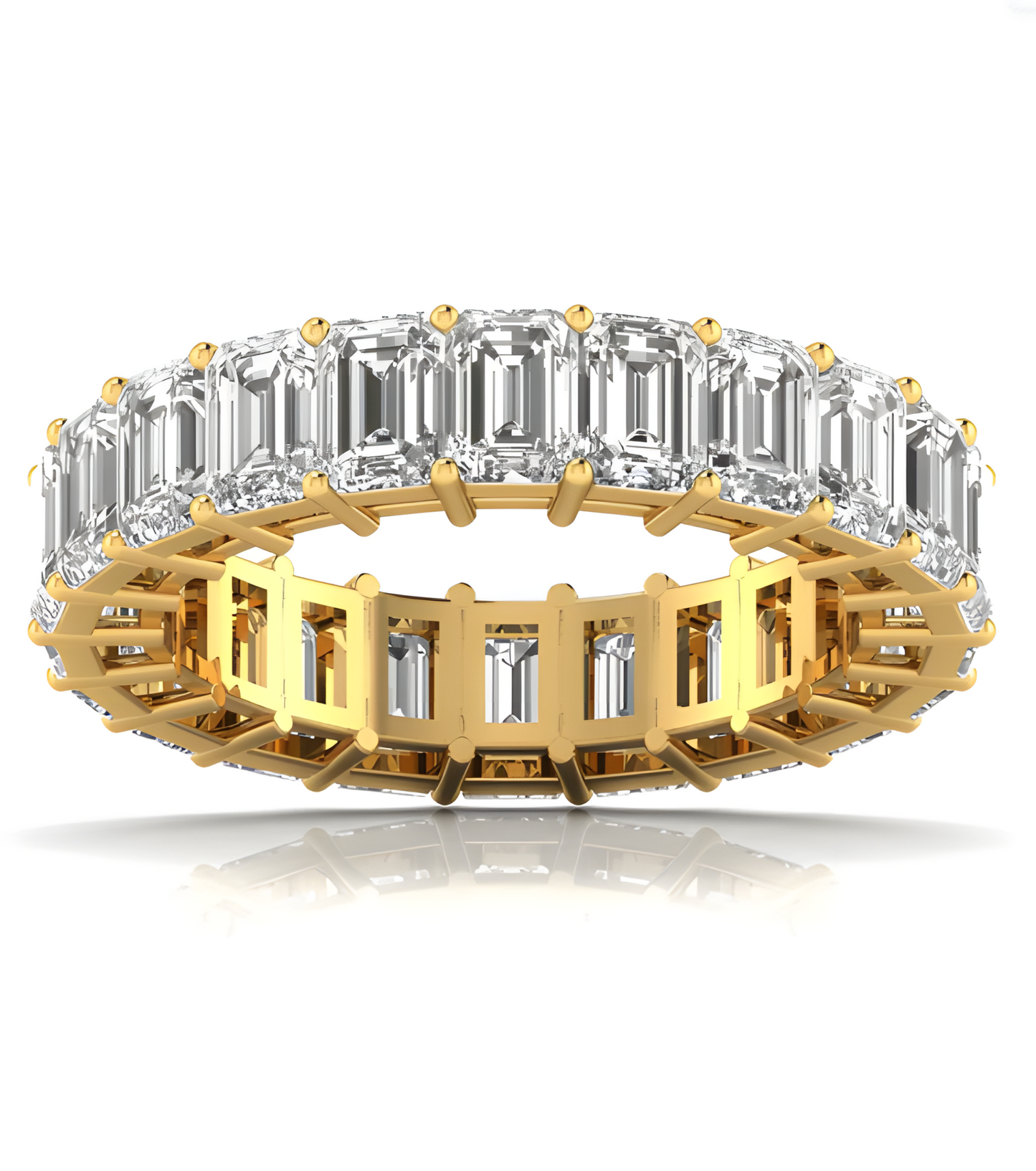 LGD Ring Emerald cut Eternity in 14K Gold