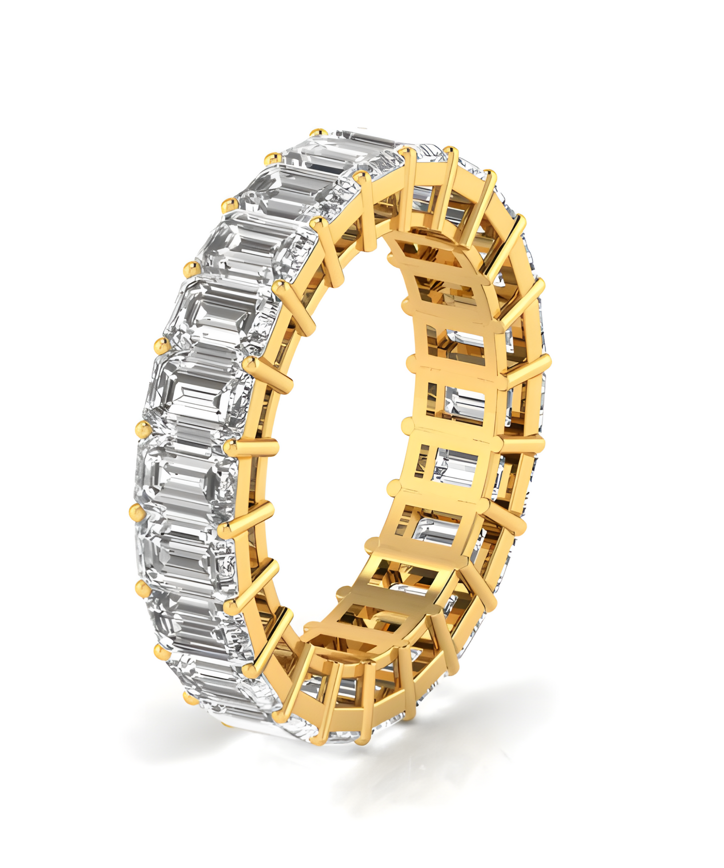 LGD Ring Emerald cut Eternity in 14K Gold