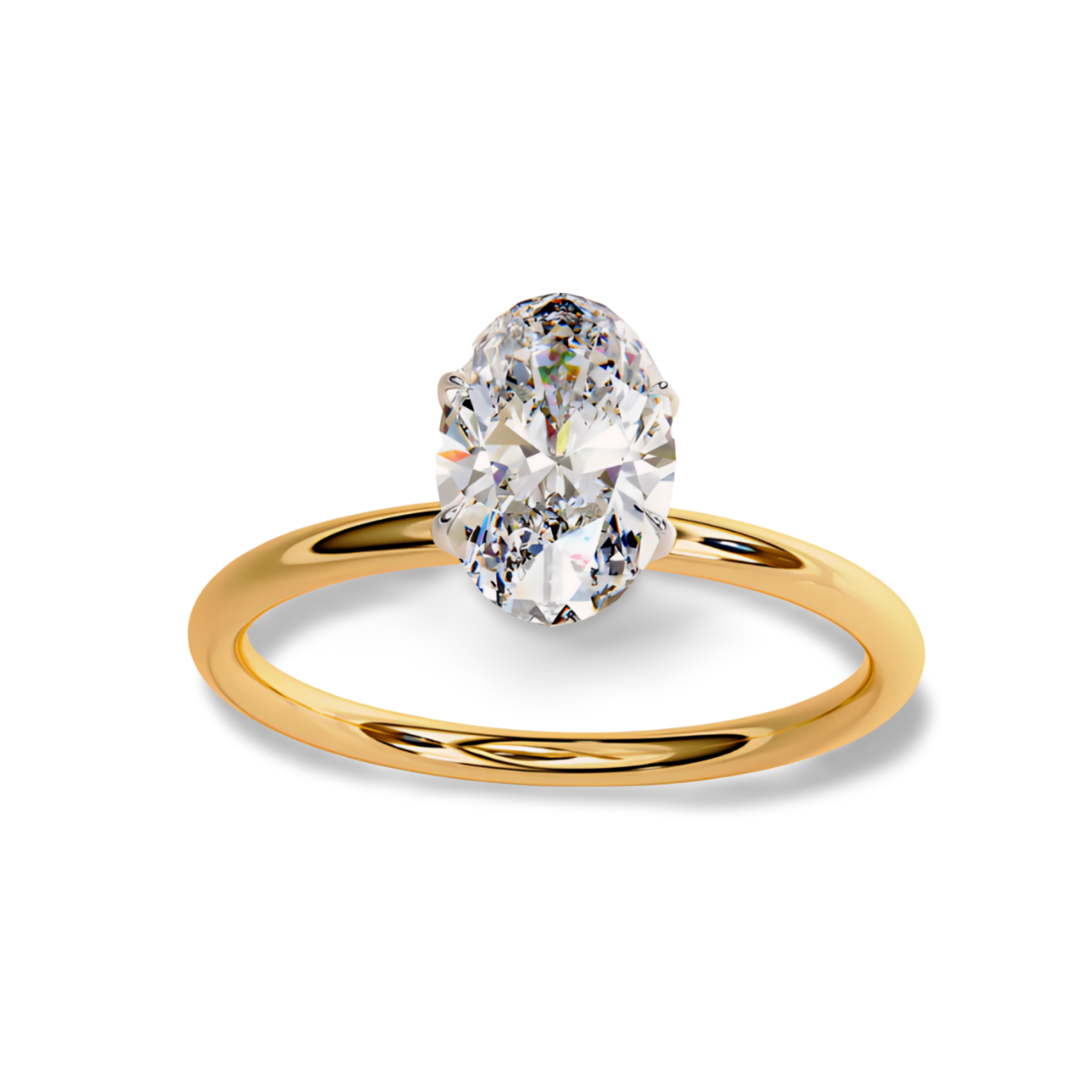 LGD Oval Solitaire (2.00 cts) In 14K Gold  DCR-35