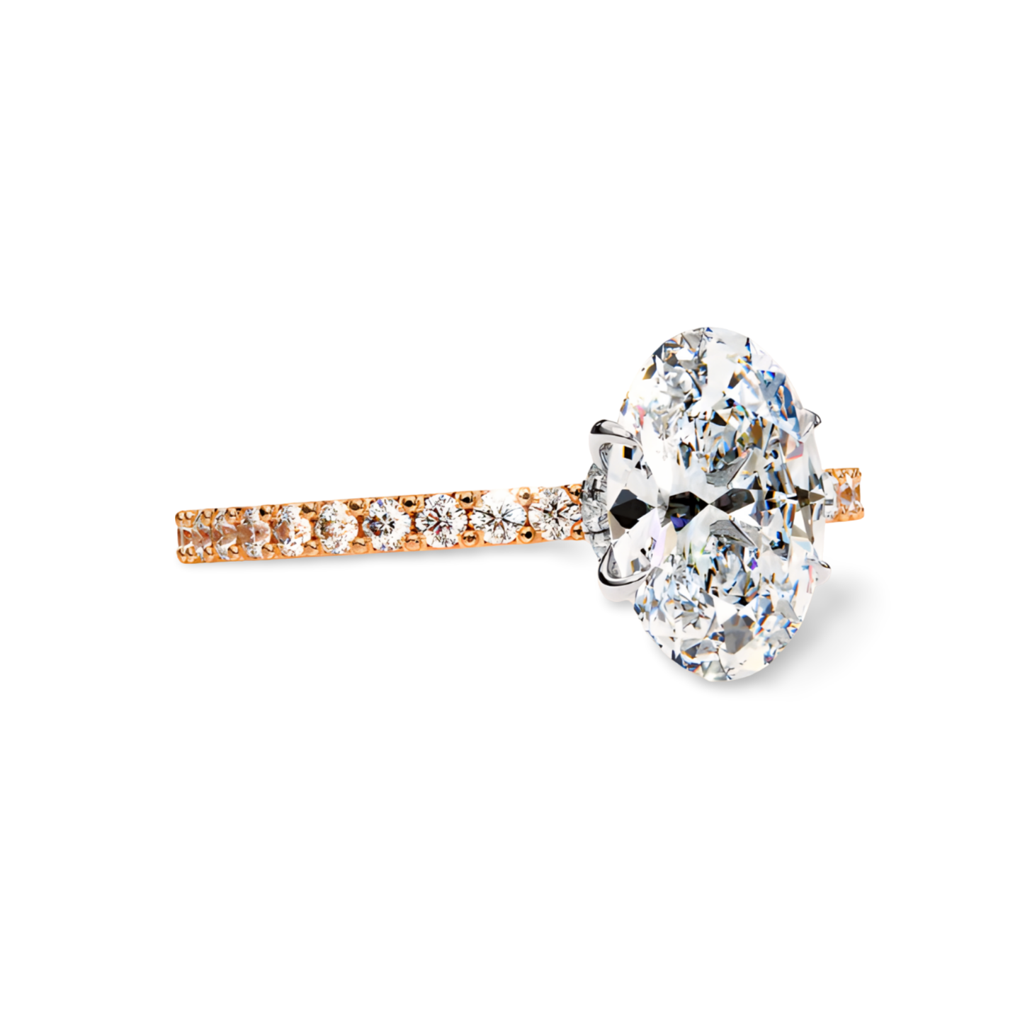 LGD Oval Solitaire (2.10 cts) In 14K Gold  DCR-23