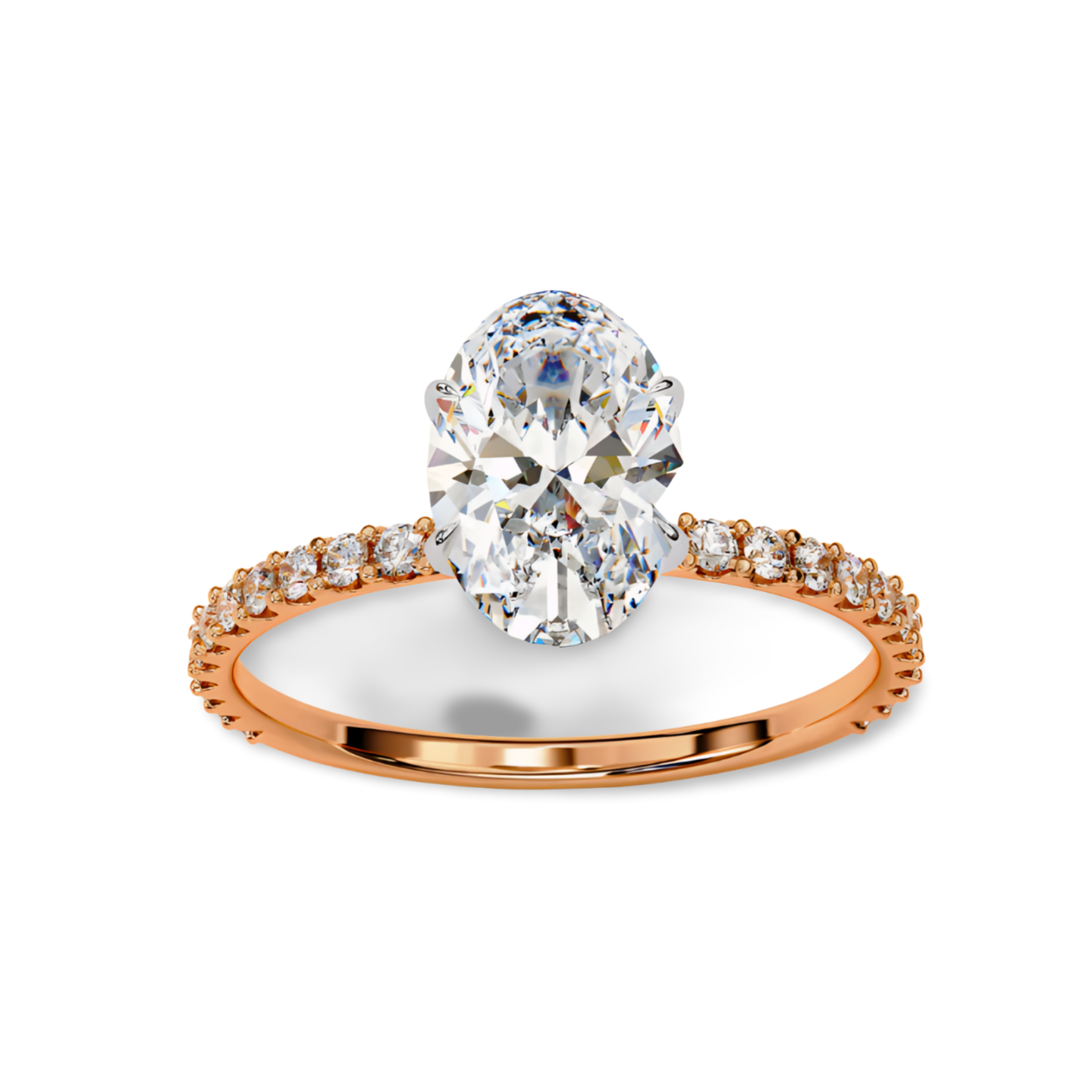 LGD Oval Solitaire (2.10 cts) In 14K Gold  DCR-23