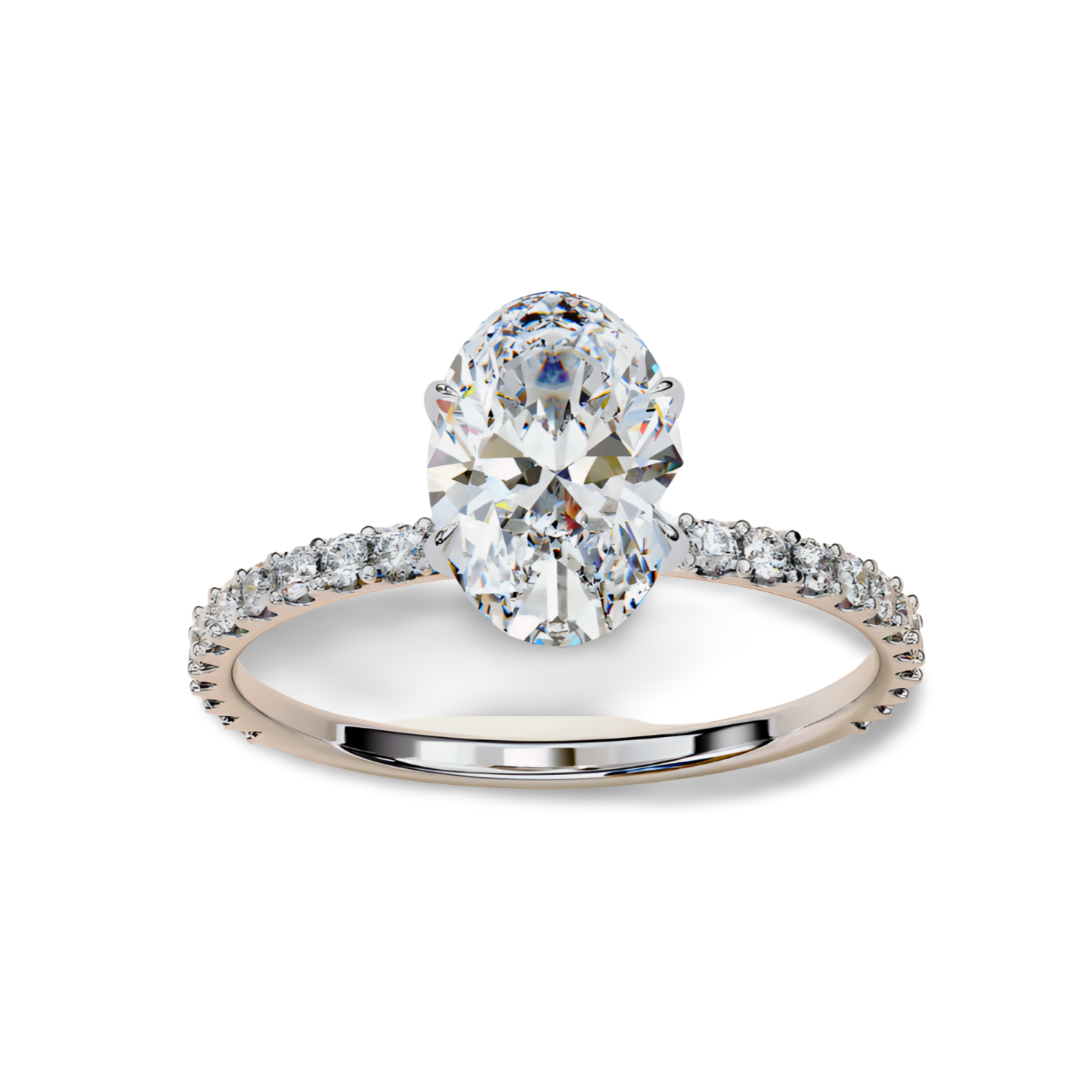 LGD Oval Solitaire (2.10 cts) In 14K Gold  DCR-23