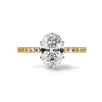 LGD Oval Solitaire (2.10 cts) In 14K Gold  DCR-23