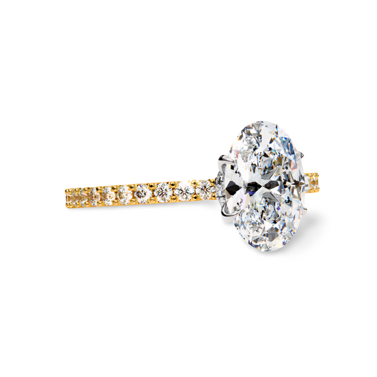 LGD Oval Solitaire (2.10 cts) In 14K Gold  DCR-23