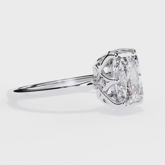 LGD Ring Emerald-Cut  Stone (2.00 ct) In 14K Gold