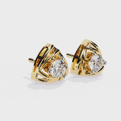 LGD Solitaire Ear Studs (0.60 cts) Round Stone DCER-41