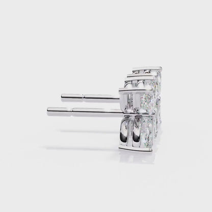 LGD Solitaire Ear Studs (0.88 cts) Marquise Flower Stone DCER-25