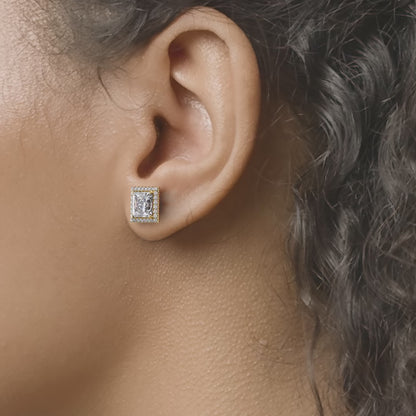 LGD Solitaire Ear Studs (1.58 cts)Princess Stone DCER-19