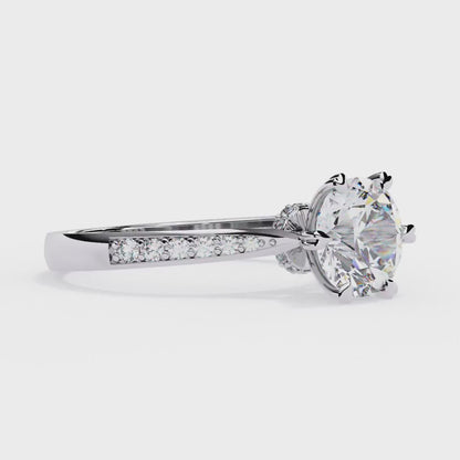 LGD Solitaire Ring Round Stone (1.35) In 14K Gold