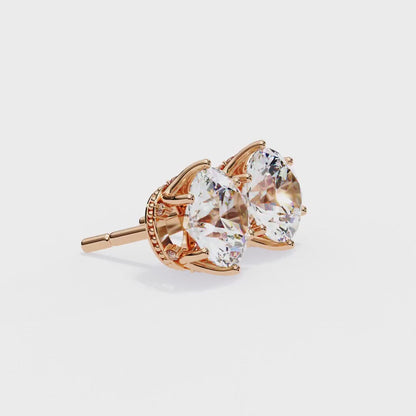 LGD Solitaire Ear Studs (2.54 cts) Round Stone DCER-12