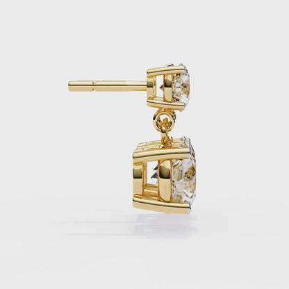 LGD Solitaire Ear Studs (2.89 cts) Round Stone DCER-13