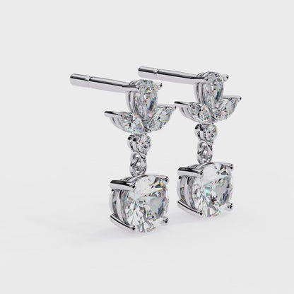 LGD Solitaire Ear Studs (1.84 cts) Round Stone DCER-26