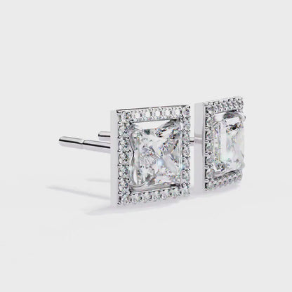 LGD Solitaire Ear Studs (1.58 cts)Princess Stone DCER-19