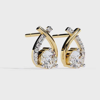 LGD Solitaire Ear Studs (1.33 cts) Round Stone DCER-40