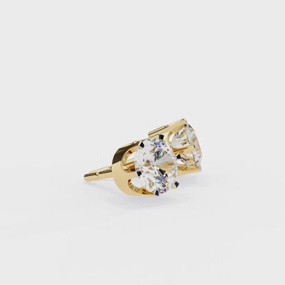 LGD Solitaire Ear Studs (2.58 cts) Round Stone DCER-23