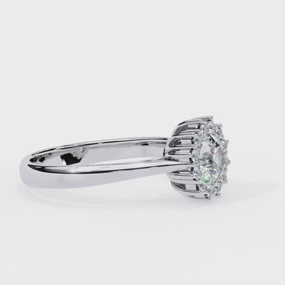 LGD Ring Round Stone (0.68ct) In 14K Gold